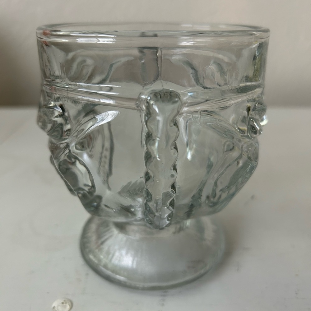 2 Clear Glass Tiki Mugs - Picture 2 of 8